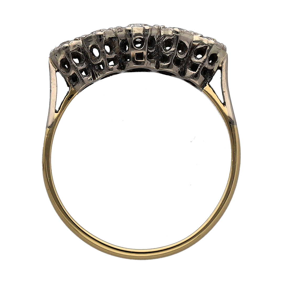 18ct Gold & Platinum Diamond Five Stone Band Ring