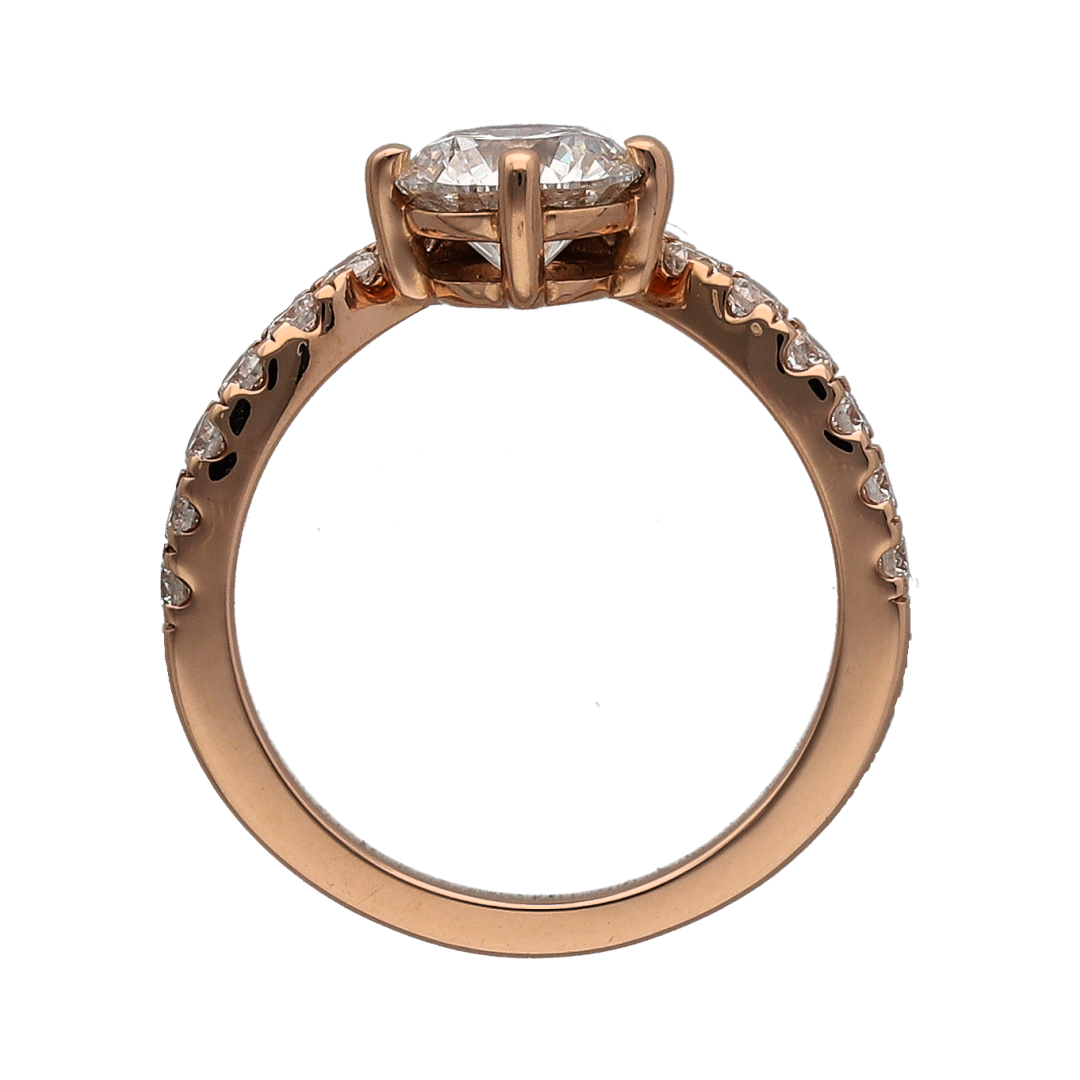 18ct Gold & Lab Grown Diamond Wishbone Solitaire Ring