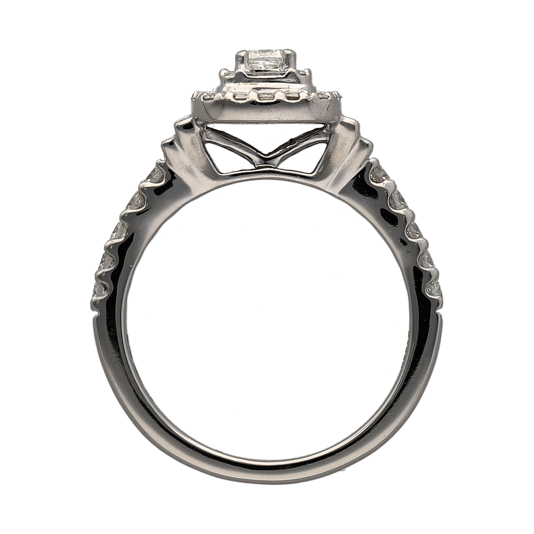 Platinum & Diamond Halo Cluster Ring