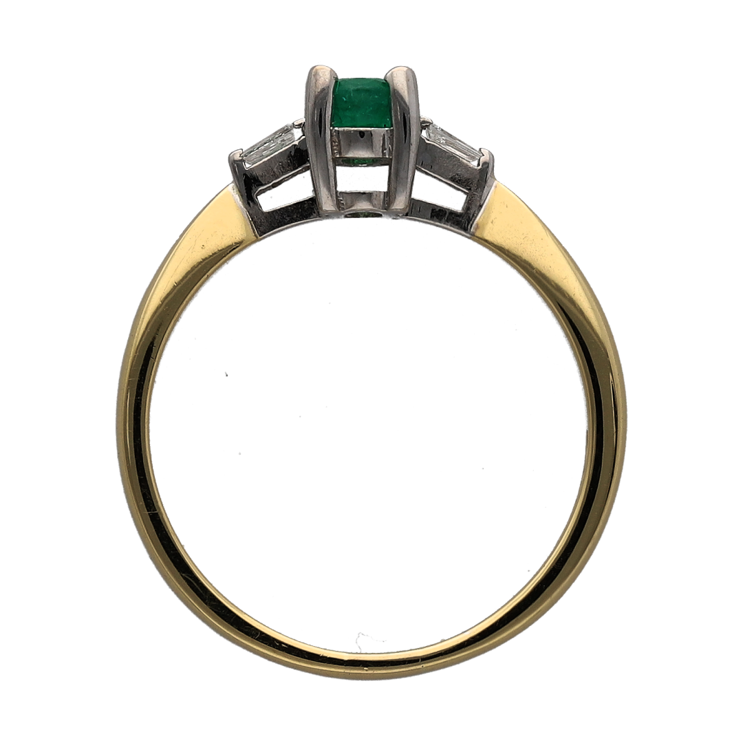 18ct Gold Diamond & Emerald Ring