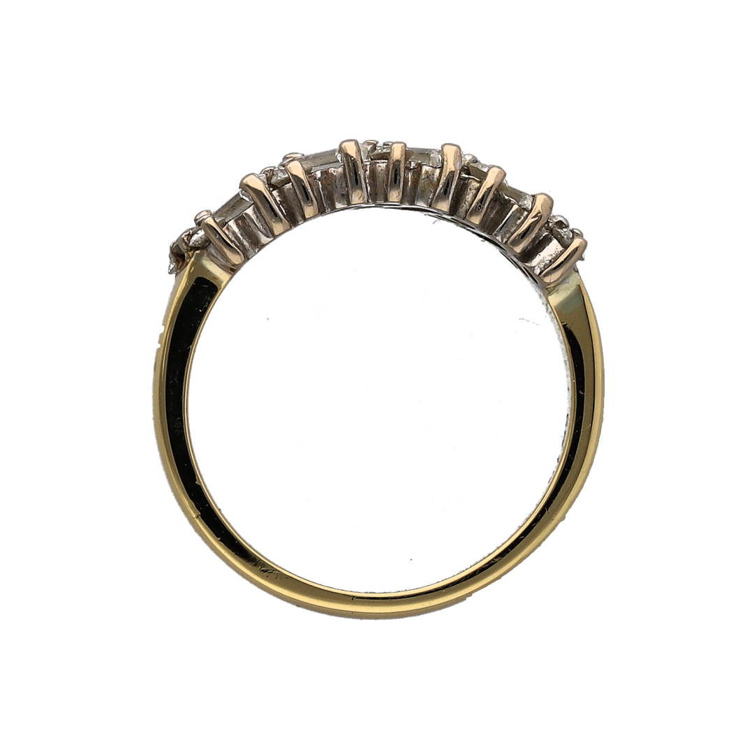18ct Gold & Diamond Striped Band Ring