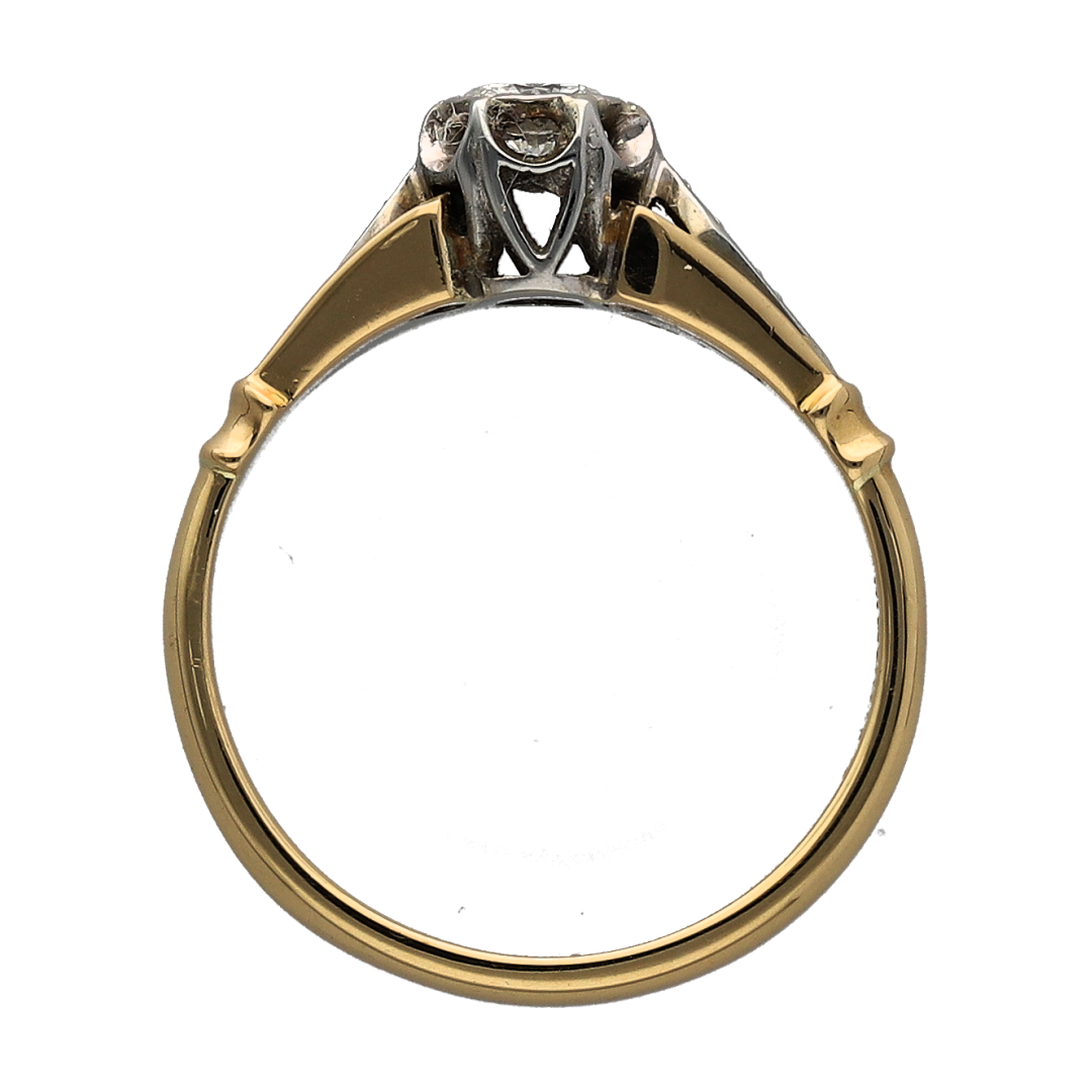 18ct Gold & Platinum Diamond Solitaire Ring