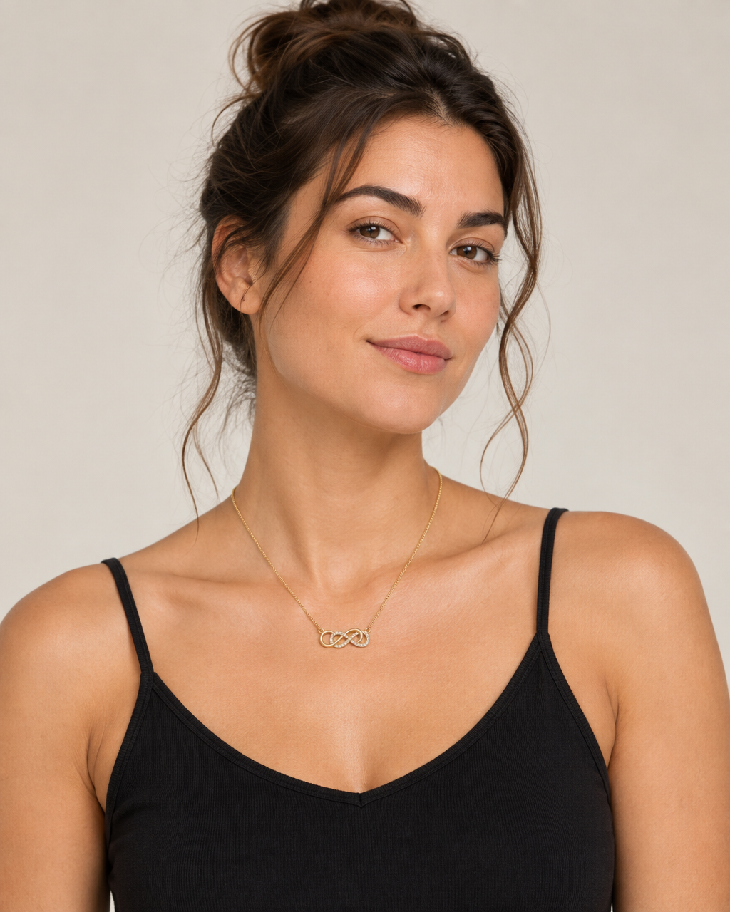 9ct Gold & Cubic Zirconia Infinity 18" Necklace