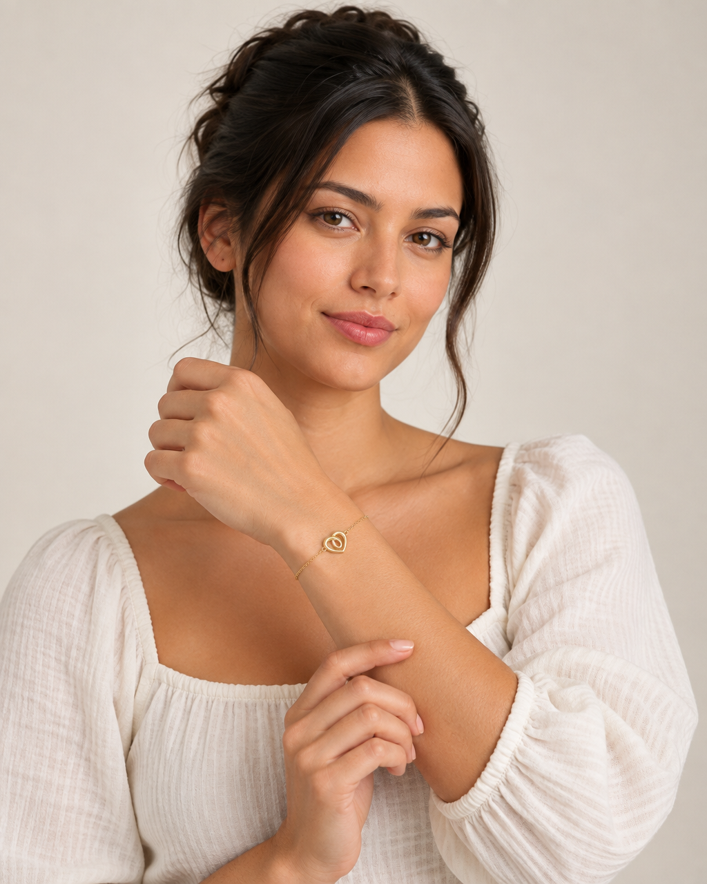 9ct Gold 7.5" Heart Trace Bracelet