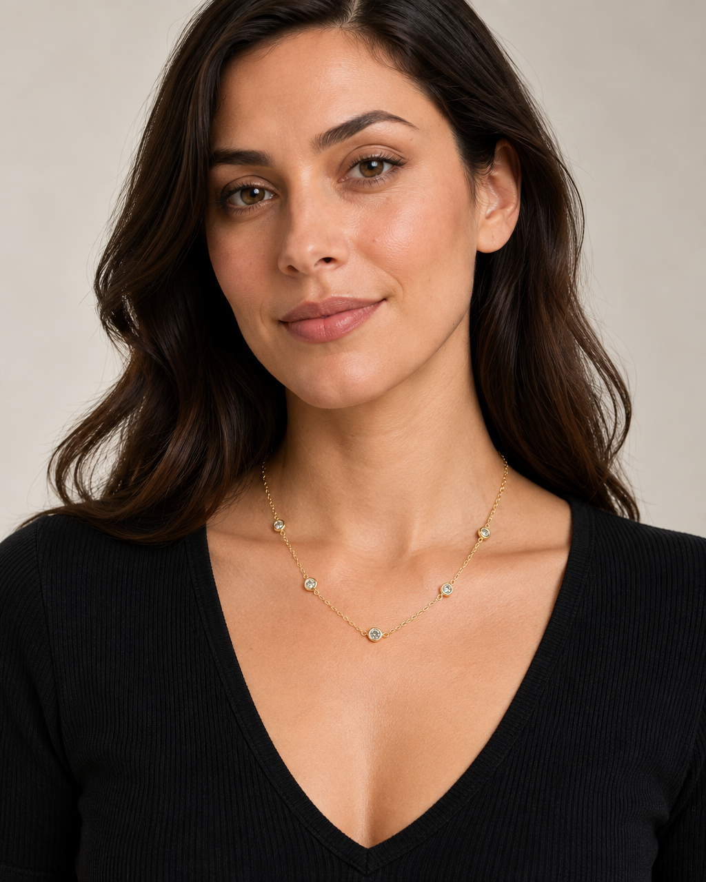 9ct Gold & Cubic Zirconia 18" Necklace