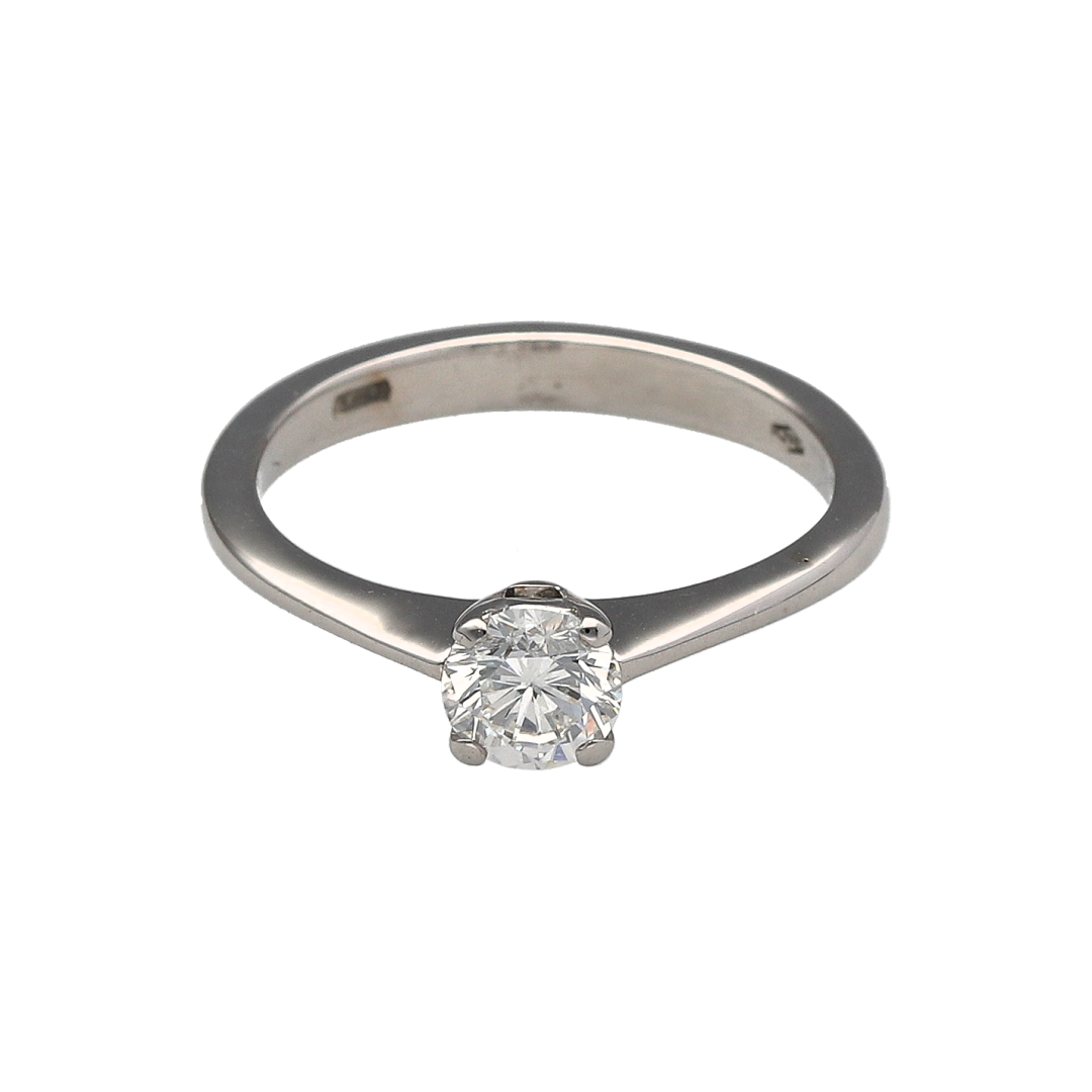 18ct White Gold & Diamond Set Solitaire Ring