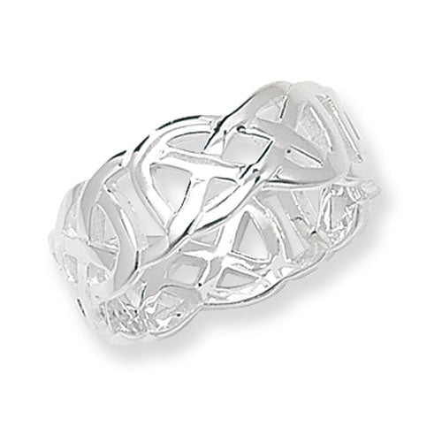 New 925 Silver Open Celtic Band Ring
