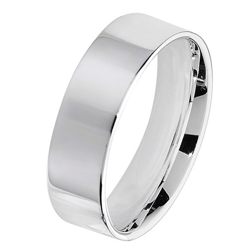 New 925 Silver 6mm Flat Court Wedding Band Ring