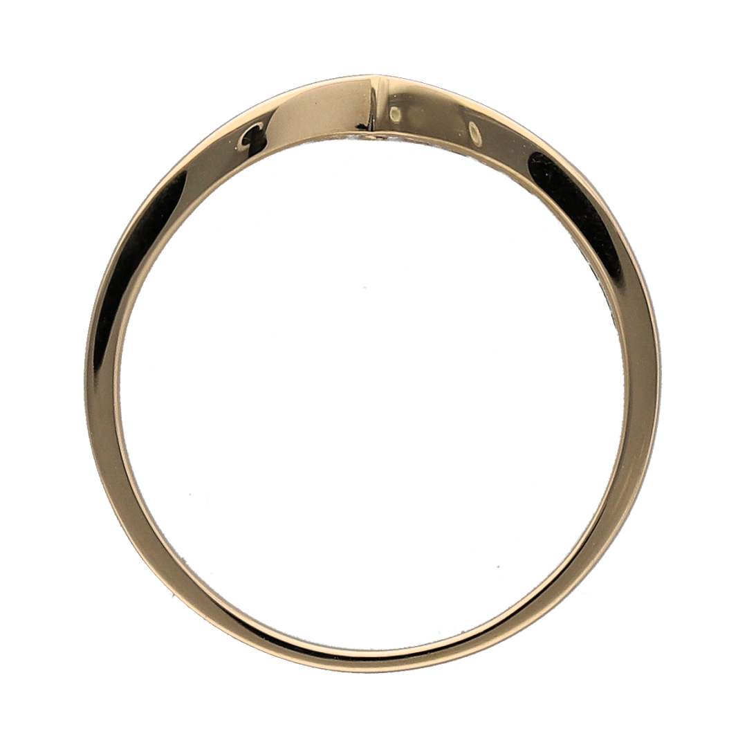 New 9ct Gold & Diamond Set Wishbone Ring