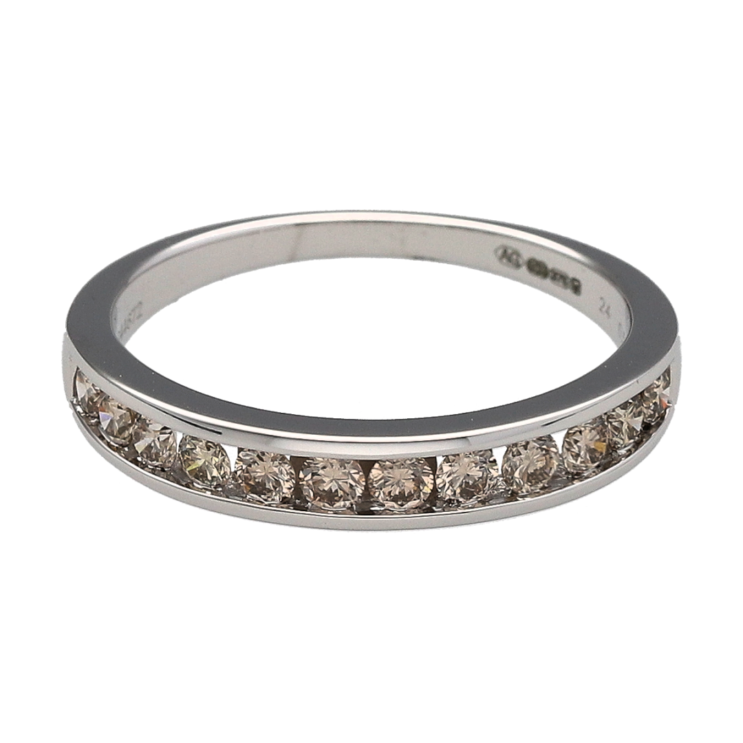 New 9ct White Gold & Diamond Set Band Ring