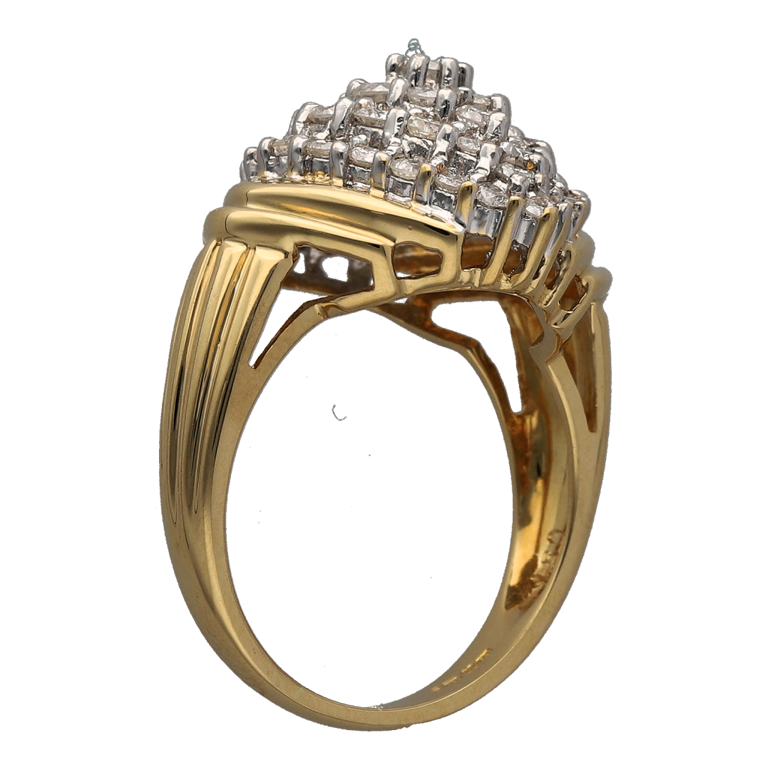 18ct Gold & Diamond Set Cluster Ring