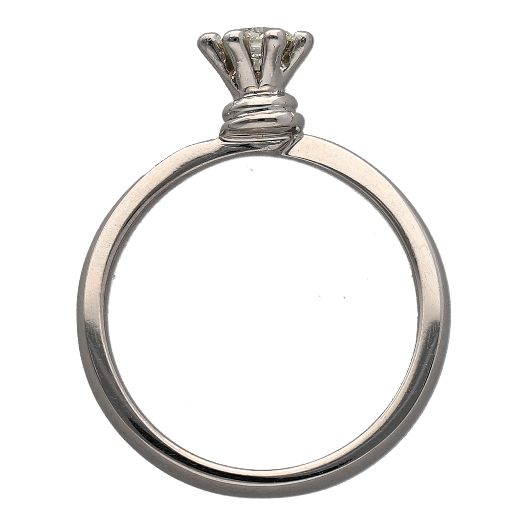 18ct White Gold & Diamond Set Solitaire Ring