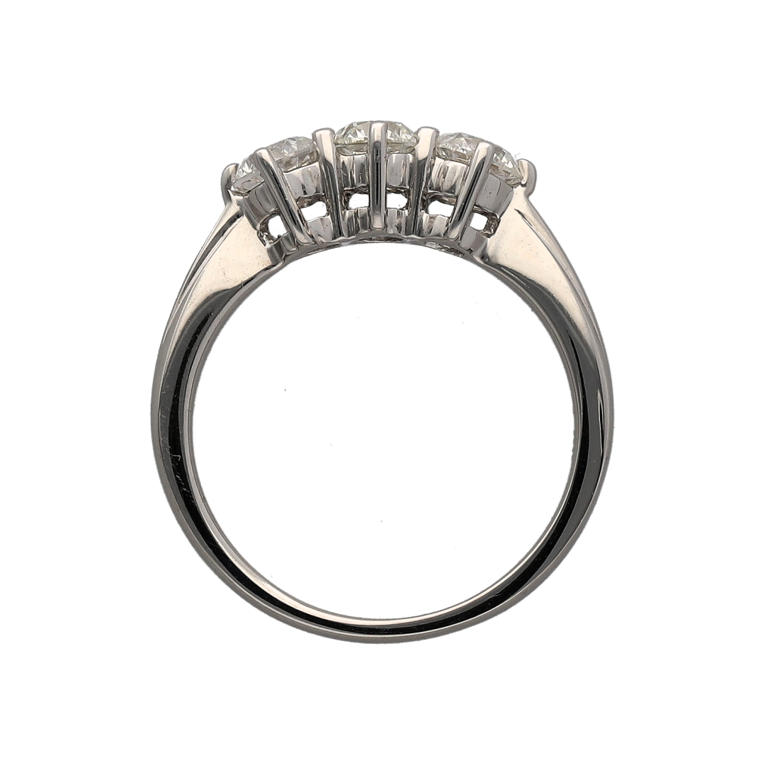 18ct White Gold & Diamond Set Trilogy Ring