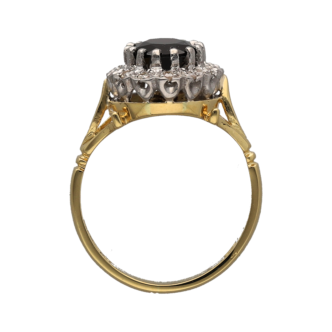 18ct Gold Diamond & Garnet Set Cluster Ring