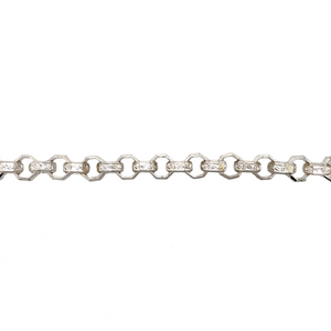 New Solid 925 Silver 25" Patterned Octagonal Link Chain