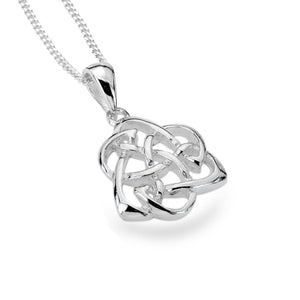 New 925 Silver Knox Style Knotwork Pendant on an 18" Silver Fine Curb Chain