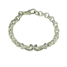 Load image into Gallery viewer, New 925 Silver &amp; Cubic Zirconia 6.5&quot; Boxing Glove Belcher Bracelet
