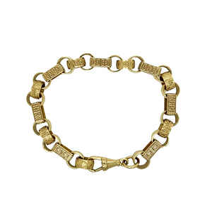 New 9ct Solid Gold Gypsy Style 9" Belcher Bracelet