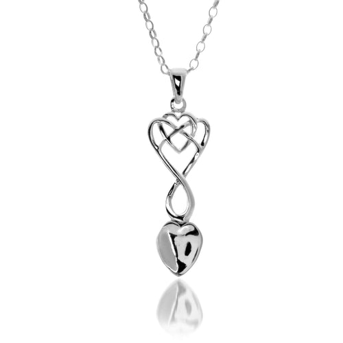 925 Silver Welsh Lovespoon Knot Heart Necklace