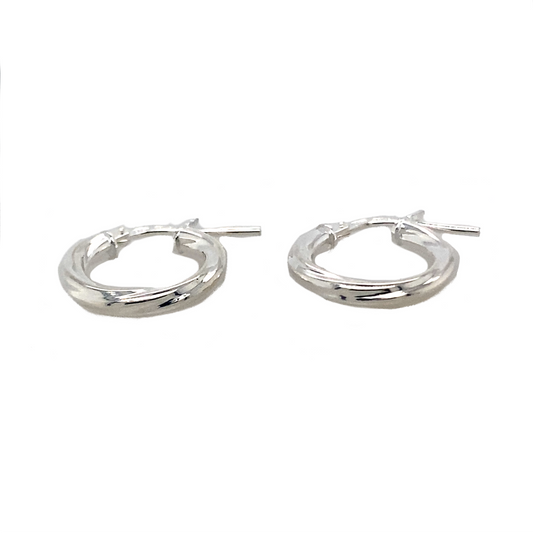 New 925 Silver 10mm Small Twist Hoop Earrings with the weight 0.60 grams