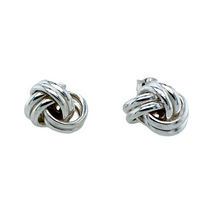 Load image into Gallery viewer, 925 Silver 10mm Knot Stud Earrings with the weight 1.55 grams
