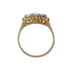 New 9ct Gold & Created Opal Cluster Ring