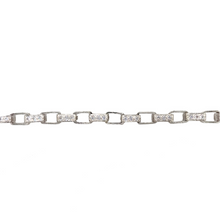 Load image into Gallery viewer, New 925 Silver &amp; Cubic Zirconia Set 28&quot; Patterned Belcher Chain
