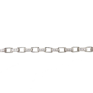 New 925 Silver & Cubic Zirconia Set 26" Patterned Belcher Chain