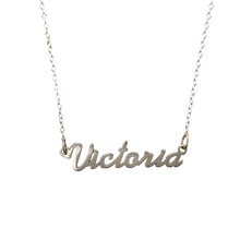 Load image into Gallery viewer, New 925 Silver 17&quot; Name Plate Necklace (various names available)
