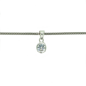 New 925 Silver March Birthstone Pendant 18"/20" Necklace