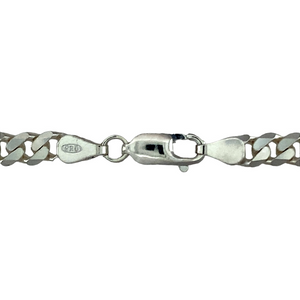 New Solid 925 Silver 30" Flat Curb Chain with the weight 34.50 grams and link width 6mm