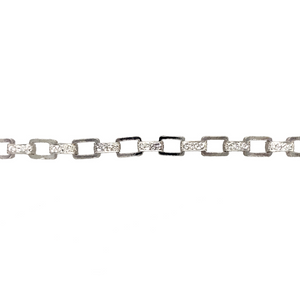 New 925 Silver & Cubic Zirconia Set 28" Patterned Belcher Chain