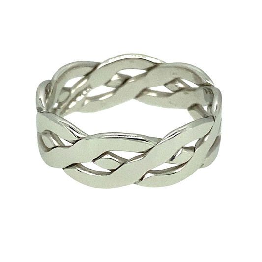 9ct White Gold 7mm Celtic Band Ring