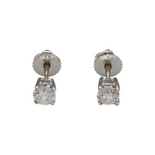Load image into Gallery viewer, New 18ct White Gold &amp; Diamond Screwback Stud Earrings with the weight 1.50 grams. There is approximately 70pt Diamond altogether so 35pt in each earring
