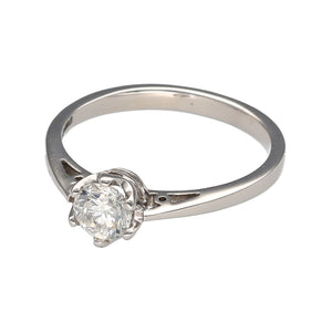 New 18ct White Gold & Diamond 51pt Set Solitaire Ring which is certified (number 51). This ring is in size M with the weight 2.80 grams. The Diamond is in colour F and clarity Si1