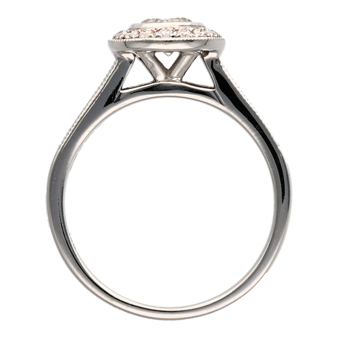 New 18ct White Gold & Diamond Set Halo Ring