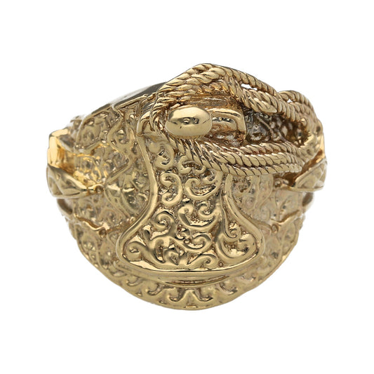 New 9ct Solid Gold Saddle Ring (W)