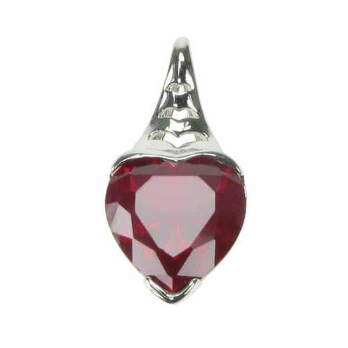 925 Silver & Ruby Heart Pendant