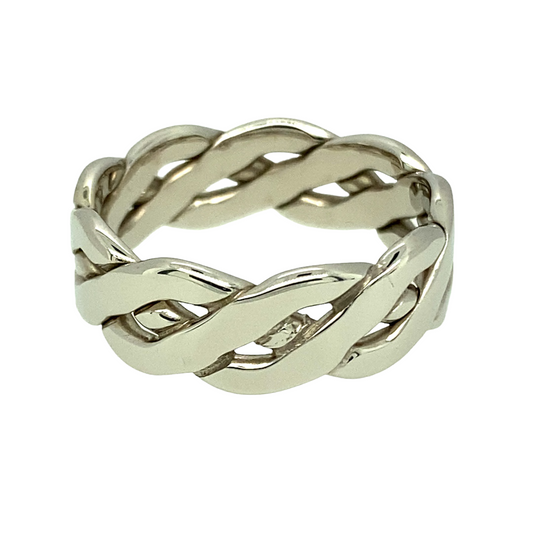 9ct White Gold 7mm Celtic Band Ring