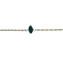 Load image into Gallery viewer, New 925 Silver &amp; Blue Apatite on a 16&quot; spiga chain with the weight 3 grams. The apatite stone is approximately 10mm by 6mm. Apatite is good for positivity, personal growth and improves concentration and creativity 
