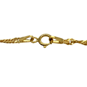 New 9ct Yellow Gold 7" Singapore Bracelet with the weight 1.50 grams and link width 2mm