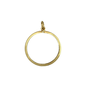 New 9ct Yellow Gold Half Sovereign Mount Pendant with the weight 0.70 grams. The pendant is 2.5cm long including the bail by 2cm