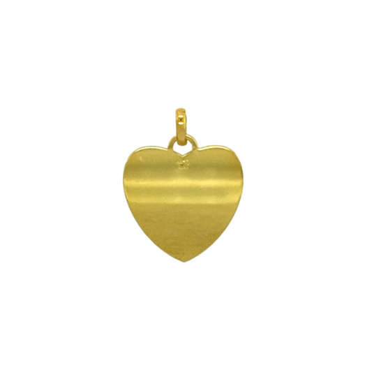New 9ct Yellow Gold Plain Heart Pendant with the weight 1 gram. The pendant is 2cm long including the bail by 1.6cm