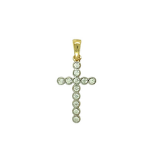 Load image into Gallery viewer, New 9ct Gold &amp; Cubic Zirconia Set Cross Pendant
