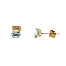 Load image into Gallery viewer, New 9ct Gold &amp; Blue Topaz Stud Earrings
