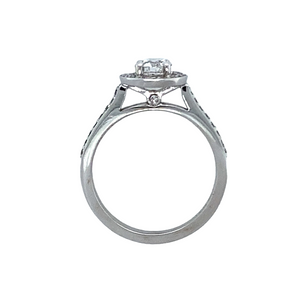 18ct White Gold Brilliant Cut Diamond Halo Set Ring