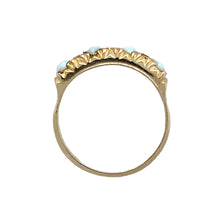 Load image into Gallery viewer, New 9ct Gold &amp; Created Opal &amp; Green Stone Band Ring
