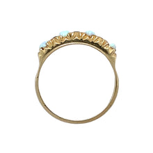 Load image into Gallery viewer, New 9ct Gold &amp; Created Opal &amp; Purple Stone Band Ring
