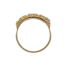 Load image into Gallery viewer, New 9ct Gold &amp; Created Opal &amp; Green Stone Band Ring
