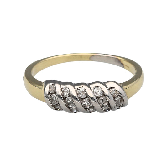 9ct Gold & Diamond Set Twist Band Ring